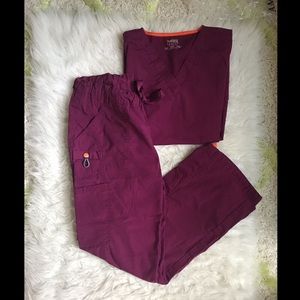 Code Happy scrubs, S petite pants,  XS top
